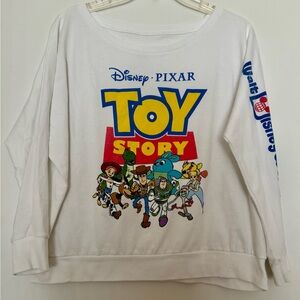 Disney Pixar WDW Toy Story Cropped Ladies  Top Shirt Buzz Woody Jesse Peep Sz M